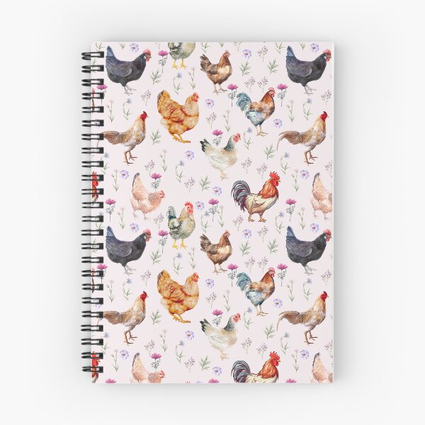 Item preview, Chicken Watercolor Pattern | Farmhouse Chickens & Roosters | Cottagecore Floral | Vintage Phone Case, Mug, Notebook, Tote Bag designed and sold by PaperyAndInk.