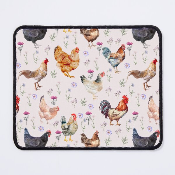 Item preview, Chicken Watercolor Pattern | Farmhouse Chickens & Roosters | Cottagecore Floral | Vintage Phone Case, Mug, Notebook, Tote Bag designed and sold by PaperyAndInk.