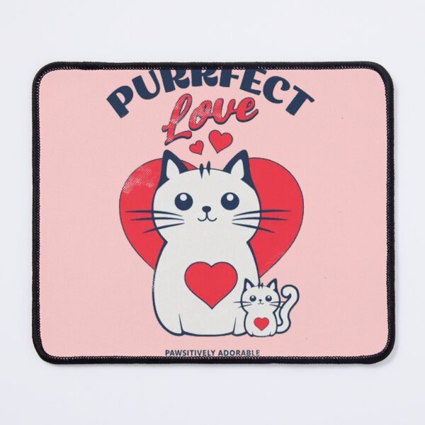 Item preview, Purrfect Love - Cute Retro Cat Mother and Kitten Valentine Art designed and sold by GenZFashion000.