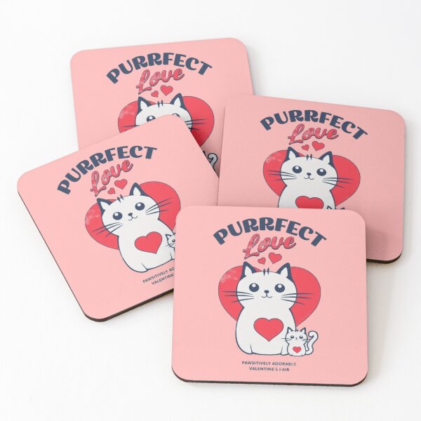 Item preview, Purrfect Love - Cute Retro Cat Mother and Kitten Valentine Art designed and sold by GenZFashion000.