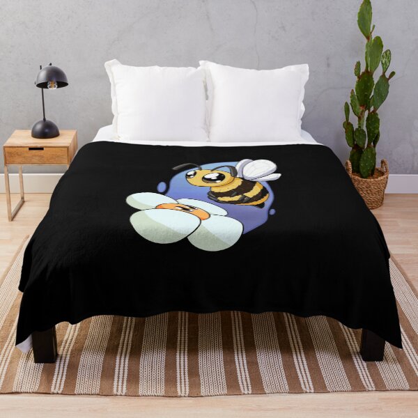 Item preview, Cute Cartoon Bumblebee Flying Near a Happy Daisy Flower designed and sold by FarizCheck.