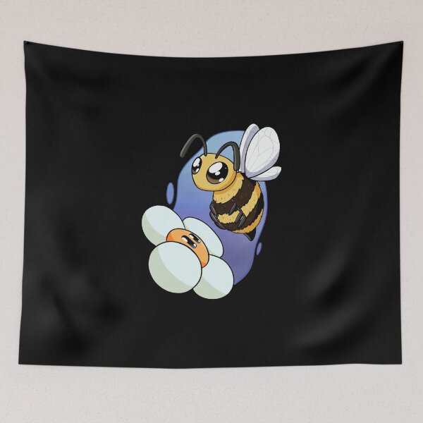 Item preview, Cute Cartoon Bumblebee Flying Near a Happy Daisy Flower designed and sold by FarizCheck.