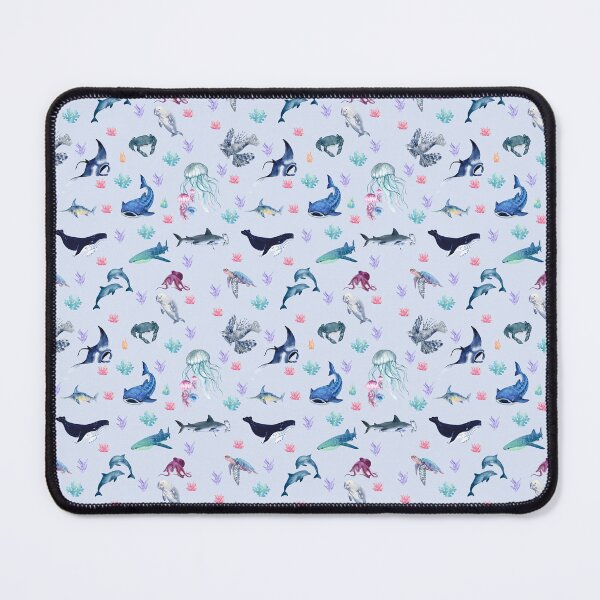 Item preview, Ocean Animals Watercolor Pattern | Whale Shark Dolphin Turtle Jellyfish Seamless Pattern | Coastal Phone Case, Mug, Notebook, Tote Bag designed and sold by PaperyAndInk.