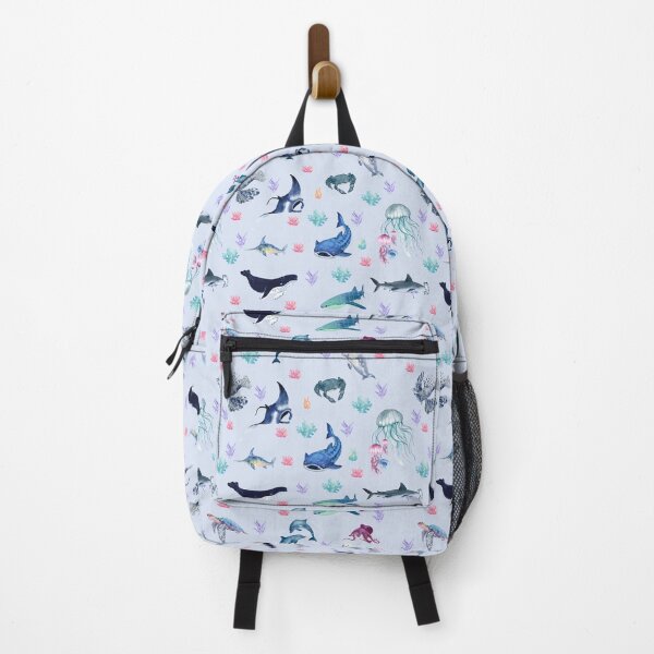 Item preview, Ocean Animals Watercolor Pattern | Whale Shark Dolphin Turtle Jellyfish Seamless Pattern | Coastal Phone Case, Mug, Notebook, Tote Bag designed and sold by PaperyAndInk.