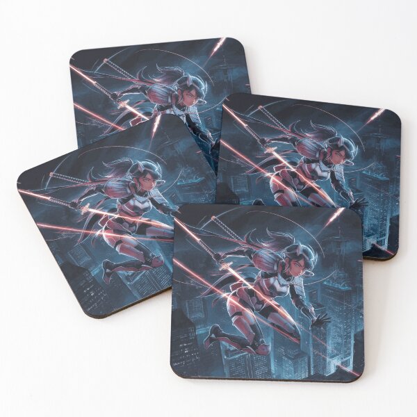 Item preview, Cyber Samurai Woman Over Neon City designed and sold by KeirLeland.