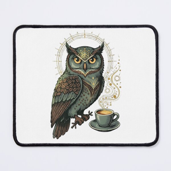 Item preview, The Cup Reveals - Mystical Coffee Owl Oracle Espresso Design designed and sold by Iceyfun.