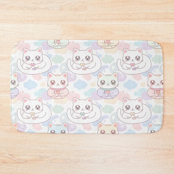 Item preview, Cute Kawaii Cats Meditation Pattern Throw Blanket designed and sold by FestivityFinds.