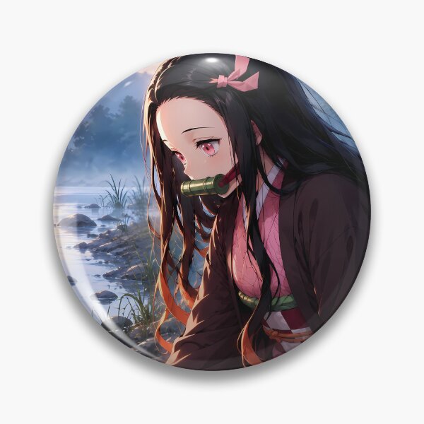 Item preview, Nezuko Kamado Demon Slayer Peaceful Riverside Sunrise Reflection designed and sold by mildaclairmo.