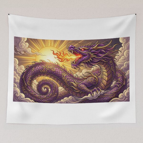 Item preview, Imperial Purple Dragon – Celestial Eastern Fantasy Dragon Art designed and sold by DragonSerpent Ink.