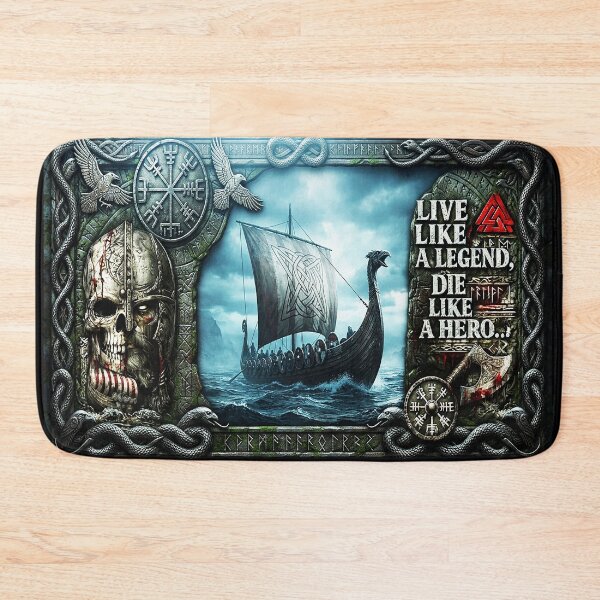 Item preview, Live Like a Legend, Die Like a Hero | Viking Warrior Norse Skull Design designed and sold by Alchemy Forge.