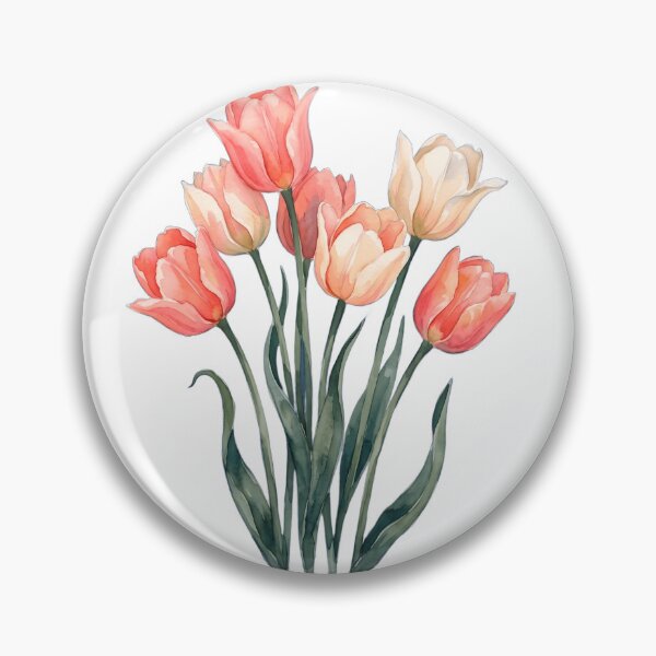 Item preview,  Tulip Print Navy Blue | Coral Peach Floral Wall Art | Moody Botanical | Spring Tulips | Digital Download | 3 High-Res Files  designed and sold by laughingshirts.