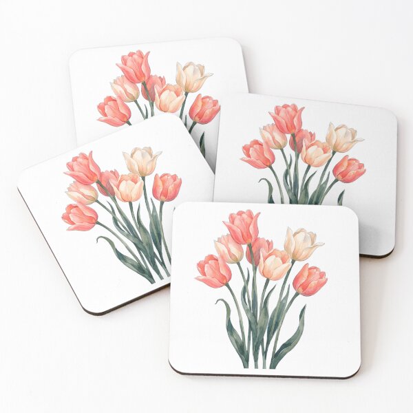 Item preview,  Tulip Print Navy Blue | Coral Peach Floral Wall Art | Moody Botanical | Spring Tulips | Digital Download | 3 High-Res Files  designed and sold by laughingshirts.