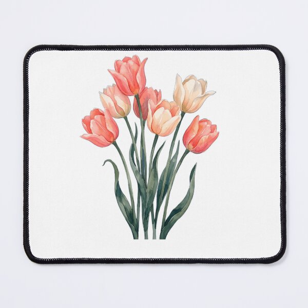 Item preview, Tulip Print Navy Blue | Coral Peach Floral Wall Art | Moody Botanical | Spring Tulips | Digital Download | 3 High-Res Files designed and sold by laughingshirts.