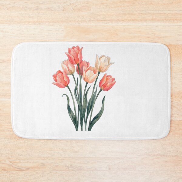 Item preview,  Tulip Print Navy Blue | Coral Peach Floral Wall Art | Moody Botanical | Spring Tulips | Digital Download | 3 High-Res Files  designed and sold by laughingshirts.