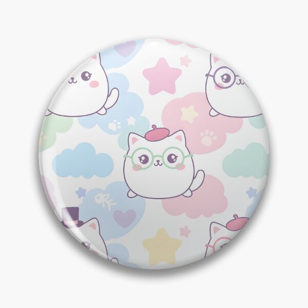 Item preview, Cute Pastel Kawaii Cats with Accessories Throw Blanket | Rainbow Pattern designed and sold by FestivityFinds.