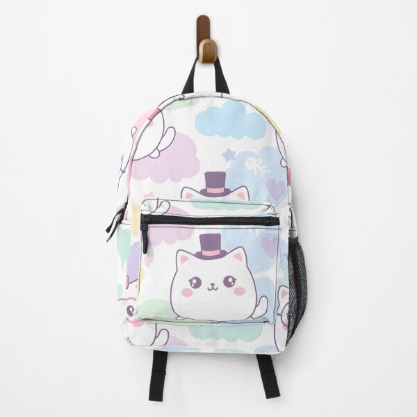 Item preview, Cute Pastel Kawaii Cats with Accessories Throw Blanket | Rainbow Pattern designed and sold by FestivityFinds.