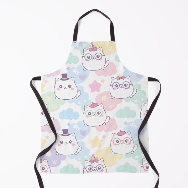 Item preview, Cute Pastel Kawaii Cats with Accessories Throw Blanket | Rainbow Pattern designed and sold by FestivityFinds.