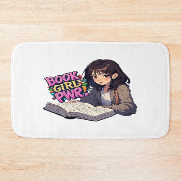 Item preview, In sticker style anime manga image of a cute girl reading a book for the BOOK GIRL PWR designed and sold by Giulivo Store Graphic.