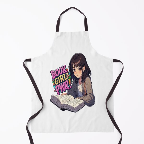 Item preview, In sticker style anime manga image of a cute girl reading a book for the BOOK GIRL PWR designed and sold by Giulivo Store Graphic.