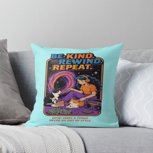 Item preview, Be Kind. Rewind. Repeat." - Retro Anime & Cat Art designed and sold by My-Hoodies.