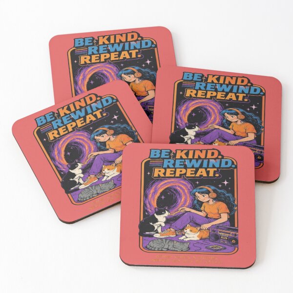 Item preview, Be Kind. Rewind. Repeat." - Retro Anime & Cat Art designed and sold by My-Hoodies.