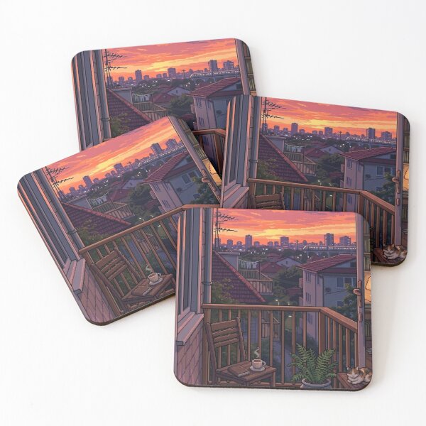 Item preview, Cozy Pixel Art Sunset Balcony designed and sold by CaseDiary.