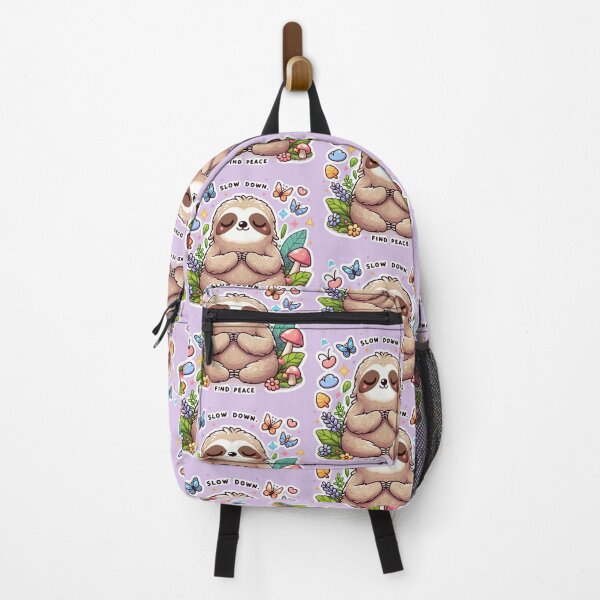 Item preview, Cute Meditating Sloth - Slow Down Find Peace Kawaii Art designed and sold by carestazafeli.