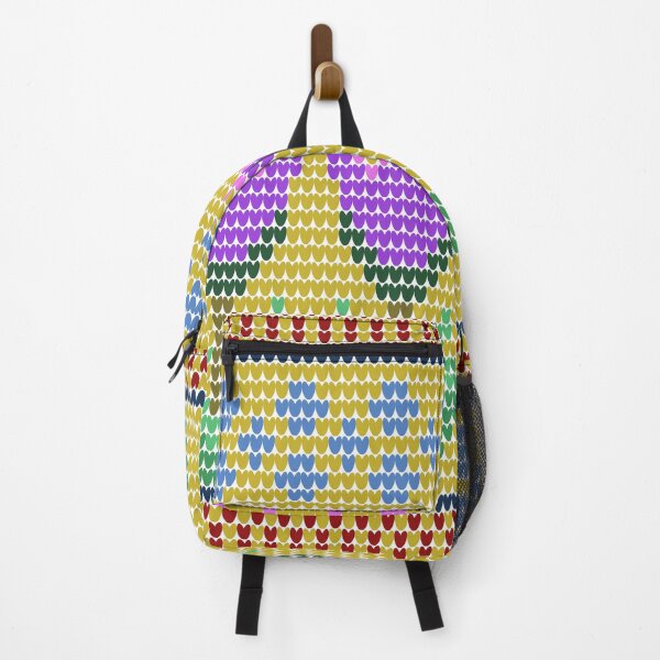 Item preview, Retro Folk Art Knitted Purple Tulip Pattern designed and sold by Aumpuk.