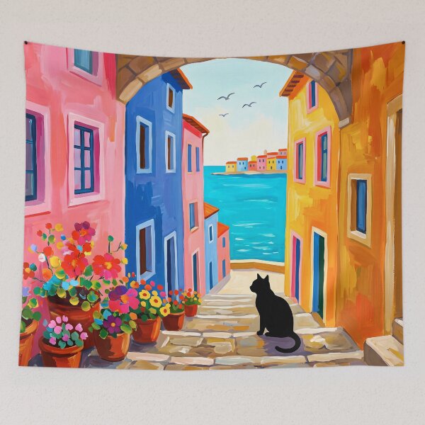 Item preview, Black Cat parís Window View Art designed and sold by Timegraf.