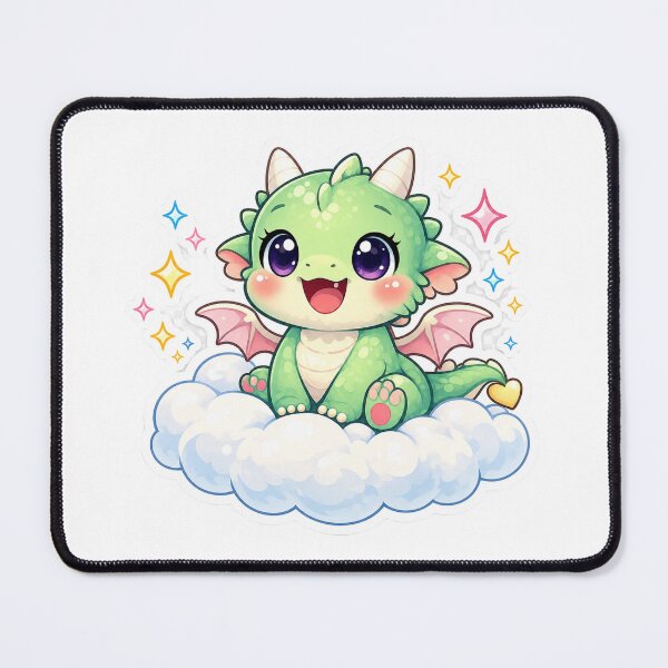 Item preview, Cute Baby Dragon Sitting on a Cloud Kawaii Sticker | Fantasy Dragon | Pastel Chibi Dragon | Magical Cute Sticker designed and sold by Sidra digital art 8277237.