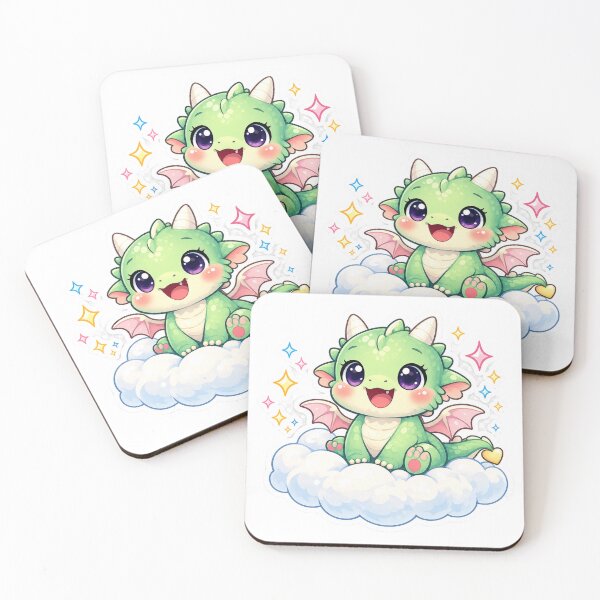 Artikelvorschau, Niedlicher Babydrache auf einer Wolke – Kawaii-Aufkleber | Fantasy-Drache | Pastellfarbener Chibi-Drache | Magischer, niedlicher Aufkleber entworfen und verkauft von Sidra digital art 8277237.