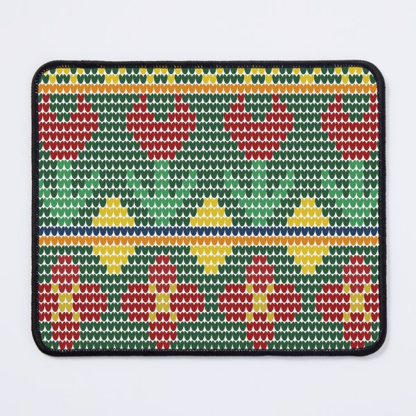 Item preview, Retro Geometric Red Floral Fair Isle Knit Pattern designed and sold by Aumpuk.