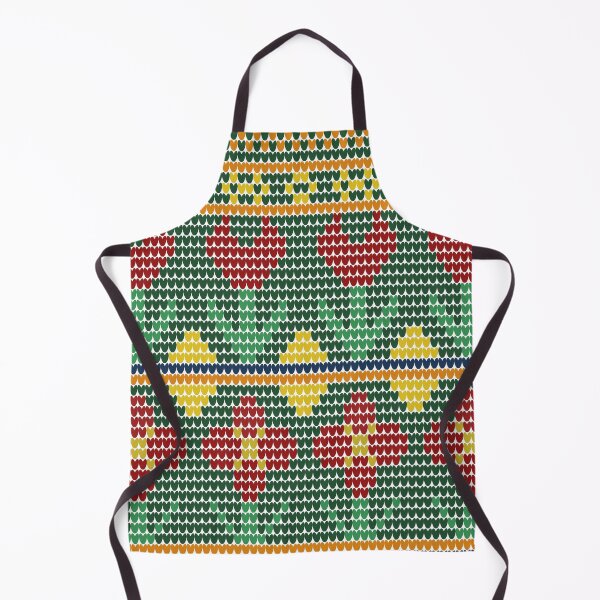 Item preview, Retro Geometric Red Floral Fair Isle Knit Pattern designed and sold by Aumpuk.