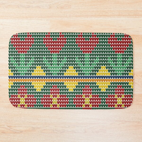 Item preview, Retro Geometric Red Floral Fair Isle Knit Pattern designed and sold by Aumpuk.