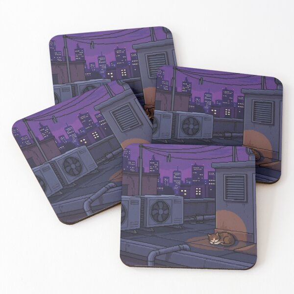 Item preview, Cozy Pixel Art Rooftop Cat designed and sold by CaseDiary.