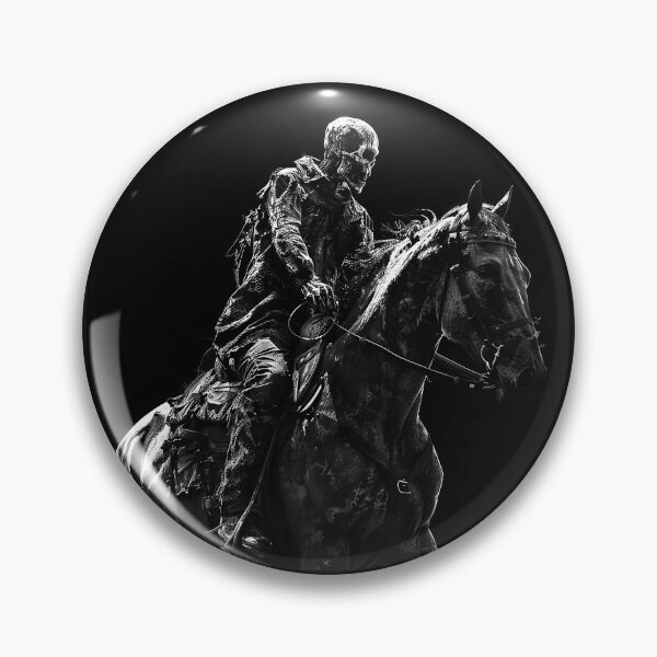 Item preview, Skeleton Horseman Black and White Dark Western Gothic Art designed and sold by inkoutninja.