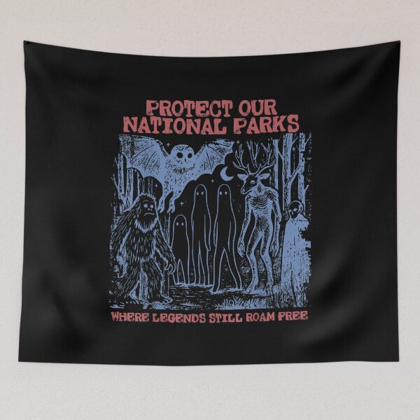 Item preview, Protect Our National Parks Shirt, Mothman Bigfoot Cryptid Horror Graphic Tee, Weirdcore Outdoors Gift designed and sold by MOUL-TMER.