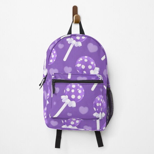 Item preview, Cute Purple Polka Dot Lollipops and Hearts Seamless Pattern Throw Pillow designed and sold by FestivityFinds.