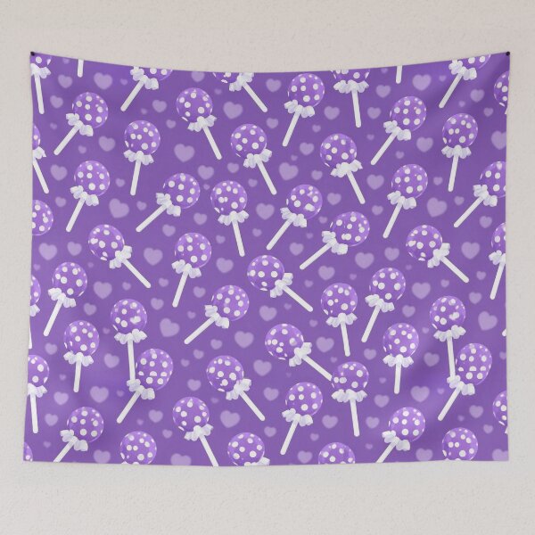 Item preview, Cute Purple Polka Dot Lollipops and Hearts Seamless Pattern Throw Pillow designed and sold by FestivityFinds.