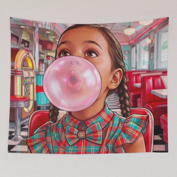 Item preview, The girl with the bubble gum designed and sold by PopAlien.