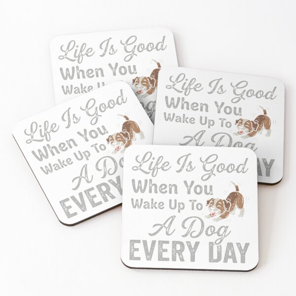Item preview, Life is good when you wake up to a dog every day. Cute great dane quote in gradient color Essential T-Shirt designed and sold by KTY-NUSS.
