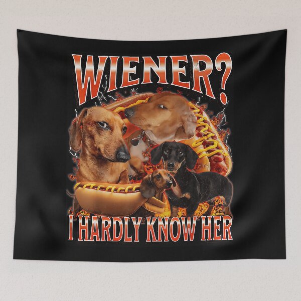 Item preview, Wiener? I Hardly Know Her Funny Dachshund Dog Lover Pun designed and sold by DanielVantiOAL.
