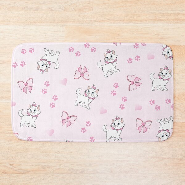 Item preview, Cute White Kitten Pink Bows Hearts Paw Prints Pattern designed and sold by LudmylArt.