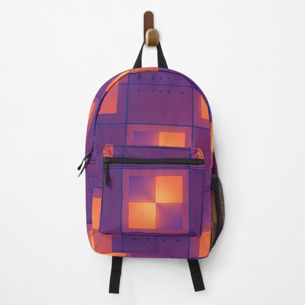 Item preview, Abstract Neon Purple and Orange Geometric Grid Pattern iPhone Case designed and sold by FestivityFinds.