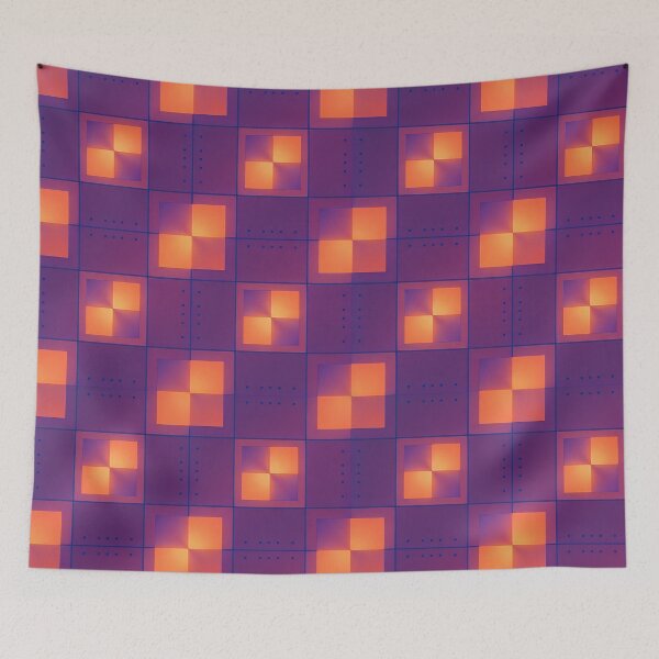 Item preview, Abstract Neon Purple and Orange Geometric Grid Pattern iPhone Case designed and sold by FestivityFinds.