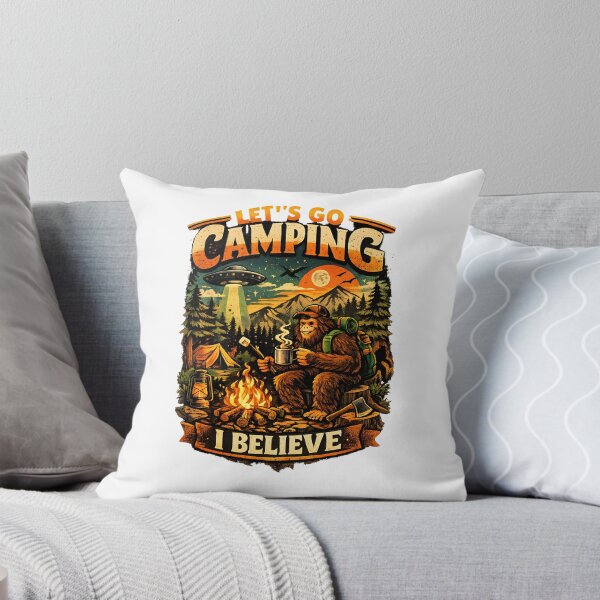 Item preview, Let's Go Camping – Bigfoot Campfire Vintage Retro Sasquatch Design designed and sold by PT PROJECT.