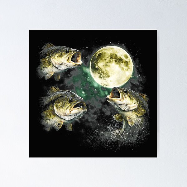 Item preview, Bass Fishing Moon Angler Fisherman Outdoors designed and sold by DanielVantiOAL.