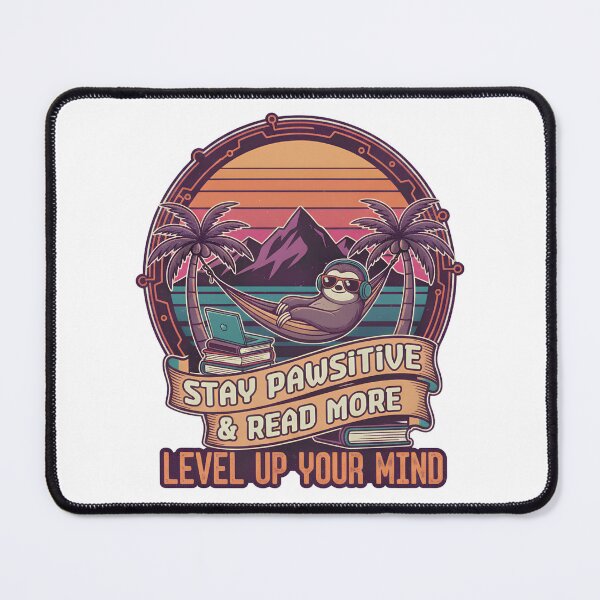 Item preview, Stay Pawsitive & Read More Sloth Reading Book Lover Retro Design designed and sold by PT PROJECT.