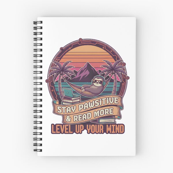 Item preview, Stay Pawsitive & Read More Sloth Reading Book Lover Retro Design designed and sold by PT PROJECT.
