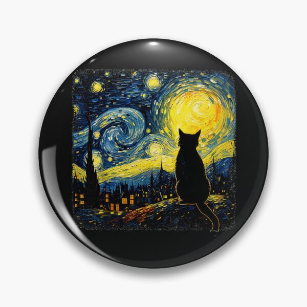 Item preview, Starry Night Cat Painting Art Lover designed and sold by DanielVantiOAL.